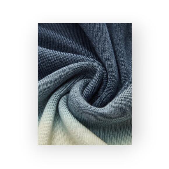 Commense Wool-Blend Ombre Slim Knit Top – Blue to Cream Gradient (NWT, Size XL) - Picture 4 of 7